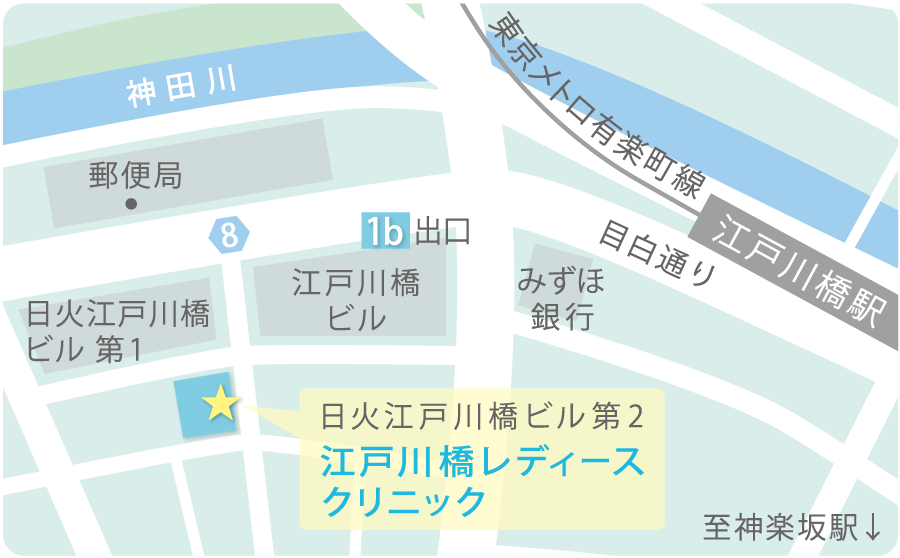 江戸川橋レディースクリニック周辺地図